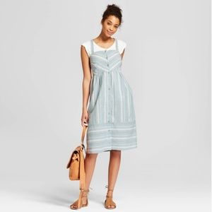 Universal Thread Button Up Striped Midi Dress